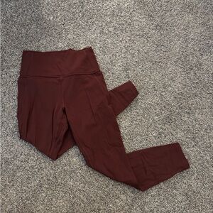 CRZ Yoga Burgundy High-Waisted Leggings